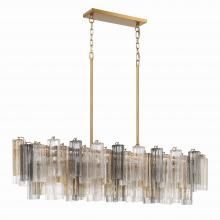 Crystorama ADD-317-AG-AU - Addis 14 Light Aged Brass Linear Chandelier