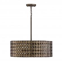 Capital 354141DR - 4-Light Medallion Pendant in Dark Brass